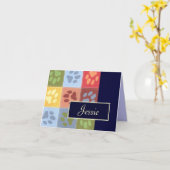 Paw Prints Note Card with Name Karte (Gelbe Blume)