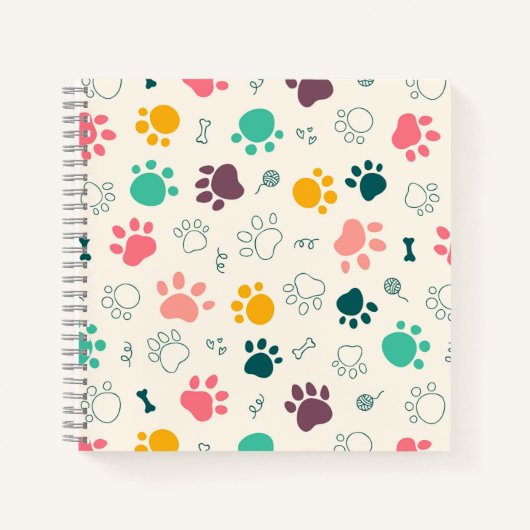 Paw Prints Notizblock (Vorderseite)