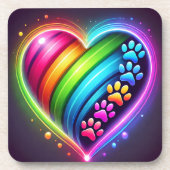 Paw Prints of Liebe Untersetzer (Vorderseite)