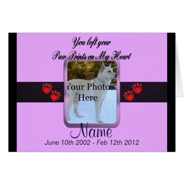 Paw Prints on My Heart - Mauve (Vorderseite (Horizontal))