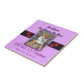 Paw Prints on My Heart - Mauve Fliese (Seite)