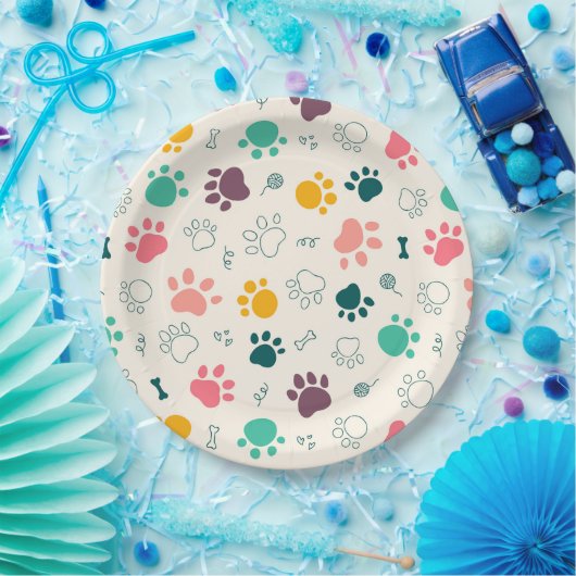 Paw Prints Pappteller (Party)