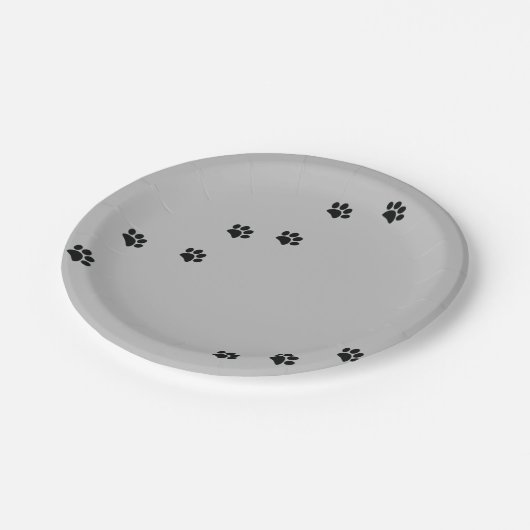 Paw Prints Pappteller (Schrägansicht)