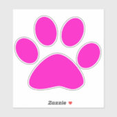 Paw Prints Pattern Custom Cute Hot Pink Aufkleber (Blatt)