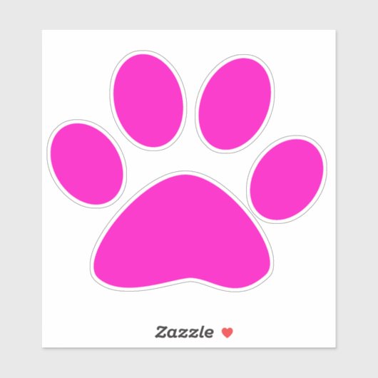 Paw Prints Pattern Custom Cute Hot Pink Aufkleber (Blatt)