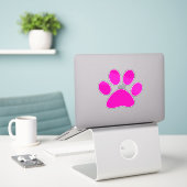 Paw Prints Pattern Custom Cute Hot Pink Aufkleber (Laptop auf Schreibtisch)