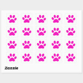 Paw Prints Pattern Custom Cute Hot Pink Quadratischer Aufkleber (Blatt)