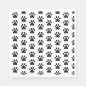 Paw Prints Pet Cat Hund Schwarz-weißes Party Serviette (Vorderseite)