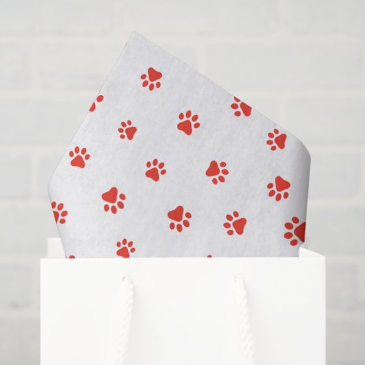 Paw Prints Pet Lover Geschenk Wrap Red Cat Dog Spa Seidenpapier (Geschenk Tasche)