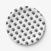 Paw Prints Pet Lovers Cat Dog Animal Fun Pappteller (Vorderseite)