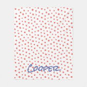 Paw Prints Pet Name Cats Hunde Red Blue Fun Fleecedecke (Vorderseite)