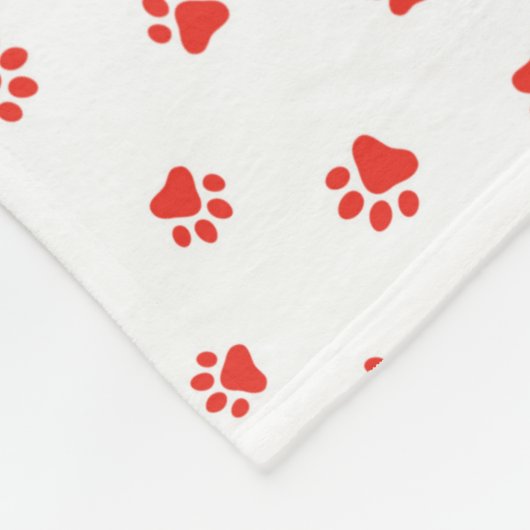 Paw Prints Pet Name Cats Hunde Red Blue Fun Fleecedecke (Ecke)