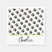 Paw Prints Pet NAME Katze Tierspass Serviette (Vorderseite)