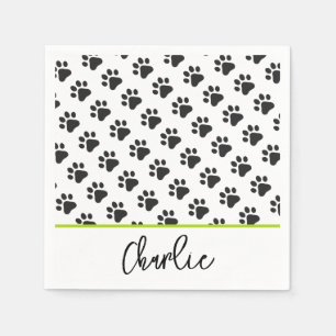 Paw Prints Pet NAME Katze Tierspass Serviette