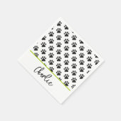 Paw Prints Pet NAME Katze Tierspass Serviette (Ecke)