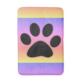 Paw Prints Pink Multicolor Rose Gold Pink Glitteri Badematte (Vorderseite Vertikal)