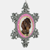 Paw Prints Pink Pet Foto Snowflake Ornament (Links)