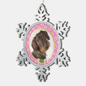 Paw Prints Pink Pet Foto Snowflake Ornament (Rechts)
