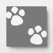 Paw Prints Plaque - Grau Fotoplatte (Vorderseite)