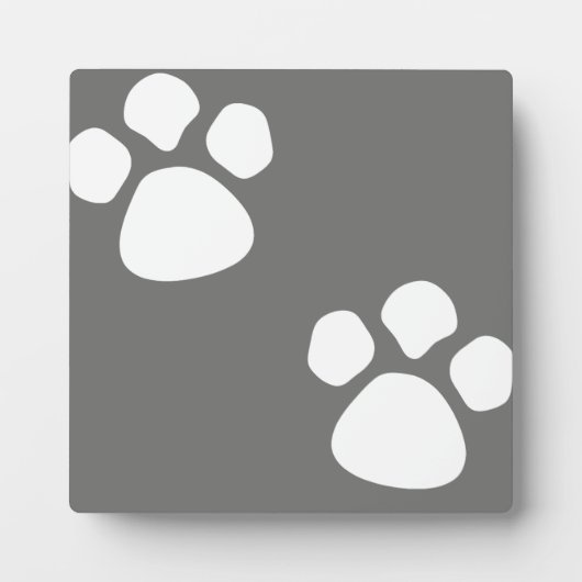 Paw Prints Plaque - Grau Fotoplatte (Vorderseite)