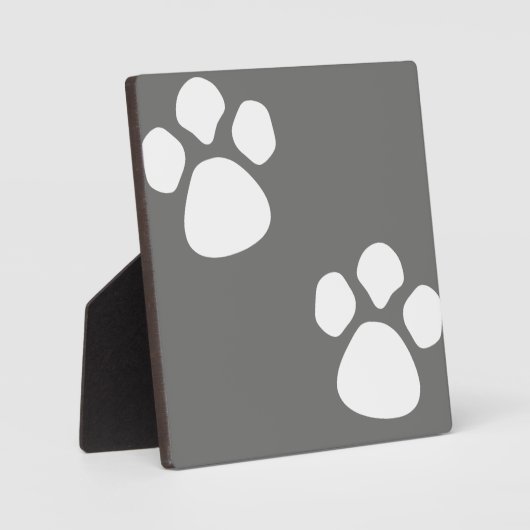 Paw Prints Plaque - Grau Fotoplatte (Vorderseite)