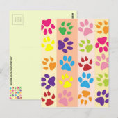 Paw Prints Postkarte (Vorne/Hinten)
