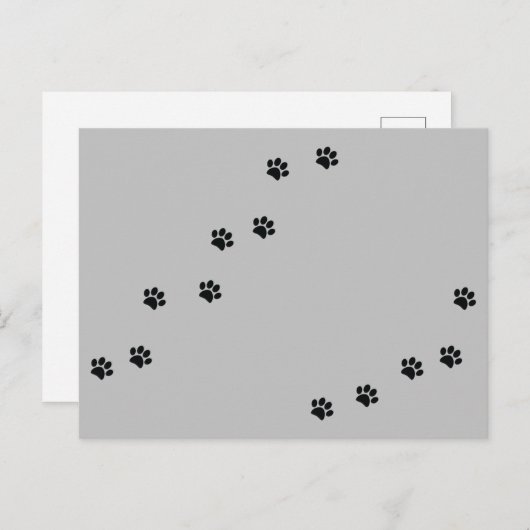Paw Prints Postkarte (Vorne/Hinten)