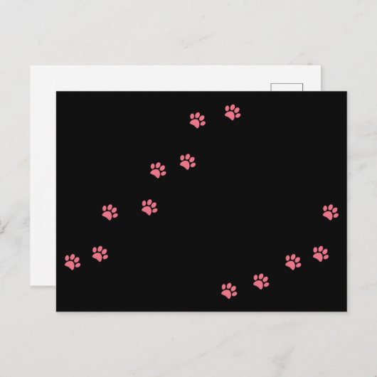 Paw Prints Postkarte (Vorne/Hinten)