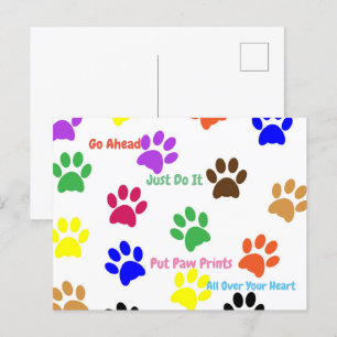 Paw Prints Postkarte
