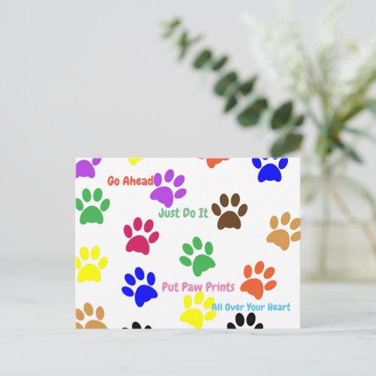 Paw Prints Postkarte (Stehend Vorderseite)