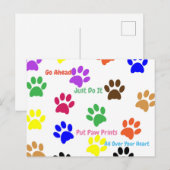Paw Prints Postkarte (Vorne/Hinten)