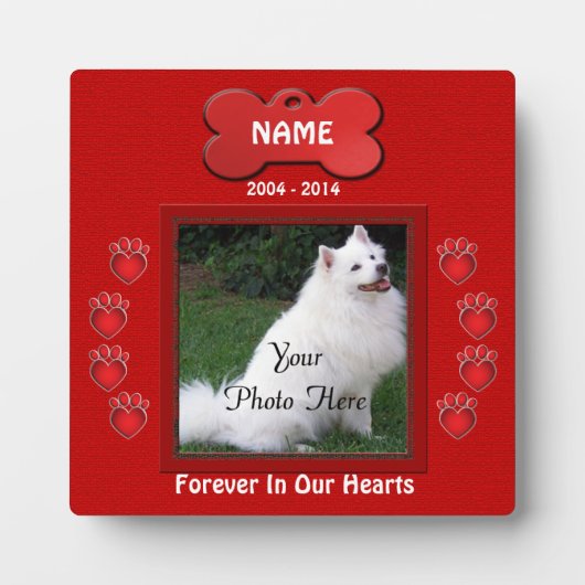 Paw Prints Red Custom Fotoplatte (Vorderseite)