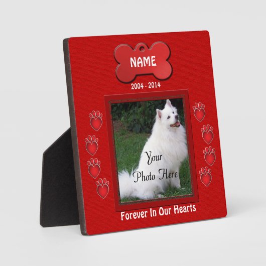 Paw Prints Red Custom Fotoplatte (Vorderseite)