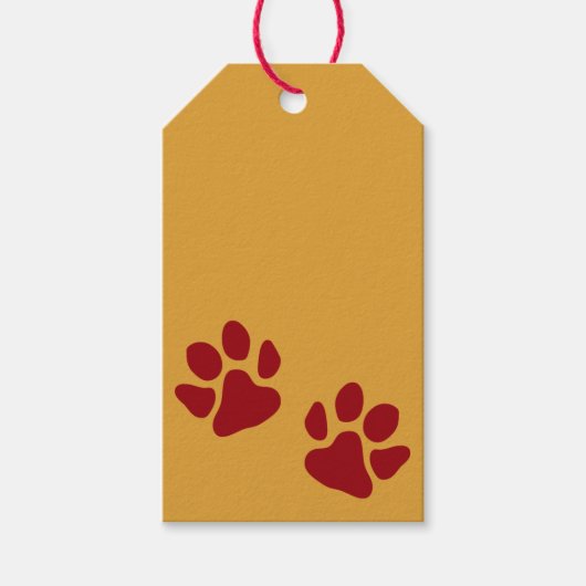 Paw Prints Red Geschenkanhänger (Vorderseite)
