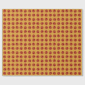 Paw Prints Red Geschenkpapier (Flach)