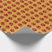Paw Prints Red Geschenkpapier (Ecke)