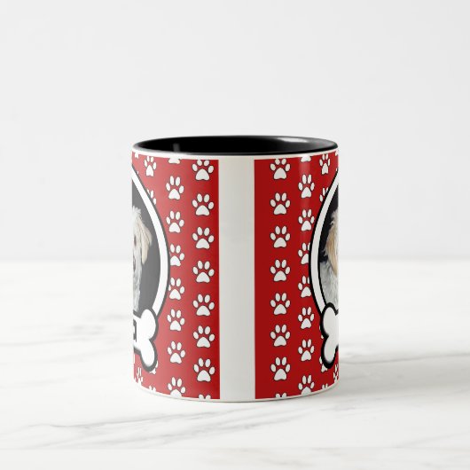 Paw Prints Red Pet Foto Tasse (Mittel)