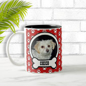 Paw Prints Red Pet Foto Tasse