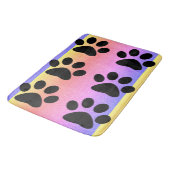 Paw Prints Rosa Glitzer Multicolor Rose Gold Ombre Badematte (Schrägansicht)