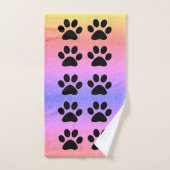 Paw Prints Rosa Glitzer Multicolor Rose Gold Ombre Handtuch (Handtuch)