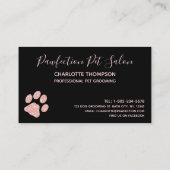 Paw Prints Rose Gold Glitzer Pink Dog Grooming Visitenkarte (Rückseite)