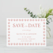 Paw Prints Rose Gold Glitzer Save the Date Einladung (Stehend Vorderseite)