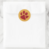 Paw Prints rot Runder Aufkleber (Tasche)