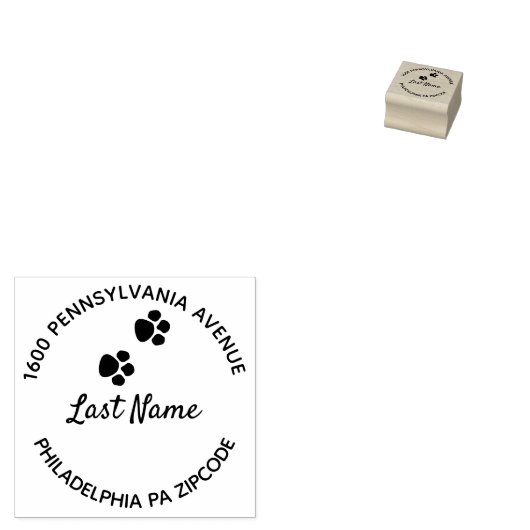 Paw Prints Round Gummistempel (Stempel)