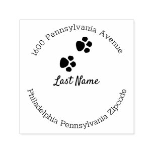 Paw Prints Round Permastempel
