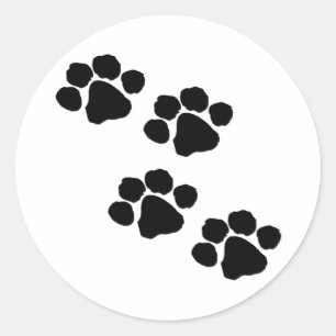 Paw Prints Runder Aufkleber
