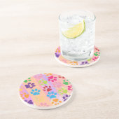 Paw Prints Sandstone Untersetzer (Seite)