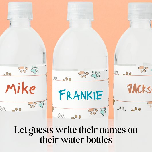 Paw Prints schreiben Ihr Name-Party Wasserflaschenetikett