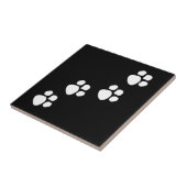 Paw Prints Schwarz-weiß Fliese (Seite)