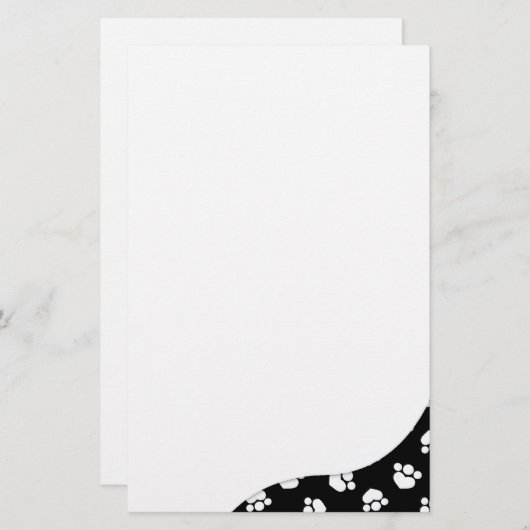 Paw Prints Surprise Tuxedo Briefpapier (Vorne/Hinten)
